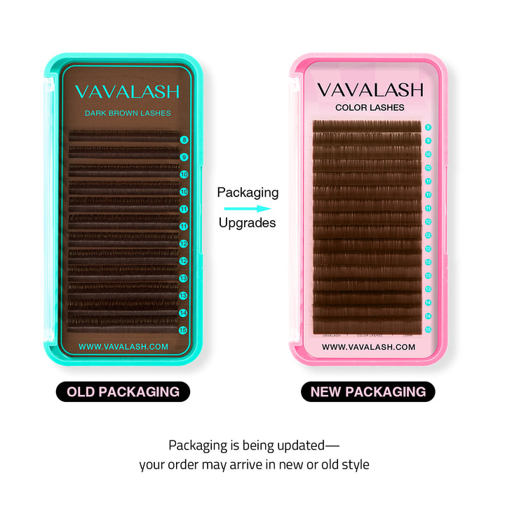 Premium Dark Brown Colored Volume Eyelash Extensions 0.07mm