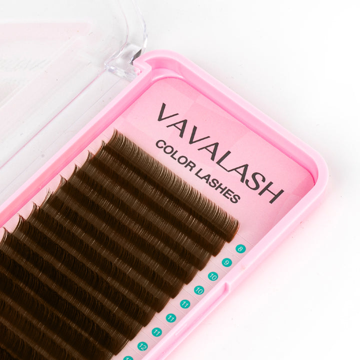 Premium Dark Brown Colored Volume Eyelash Extensions 0.07mm