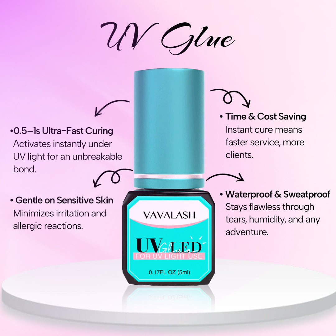 Clear Eyelash Glue For UV/LED Light 5ml 0.5-1s