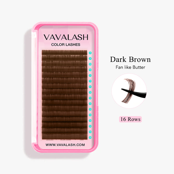 Premium Dark Brown Colored Volume Eyelash Extensions