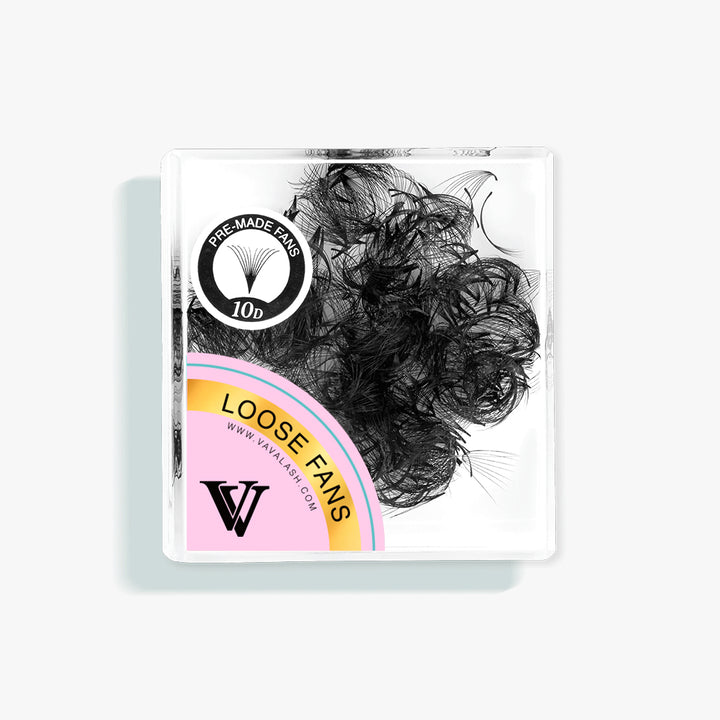 10D handgefertigte vorgefertigte lose Fans mit spitzem Basis /500 Fans