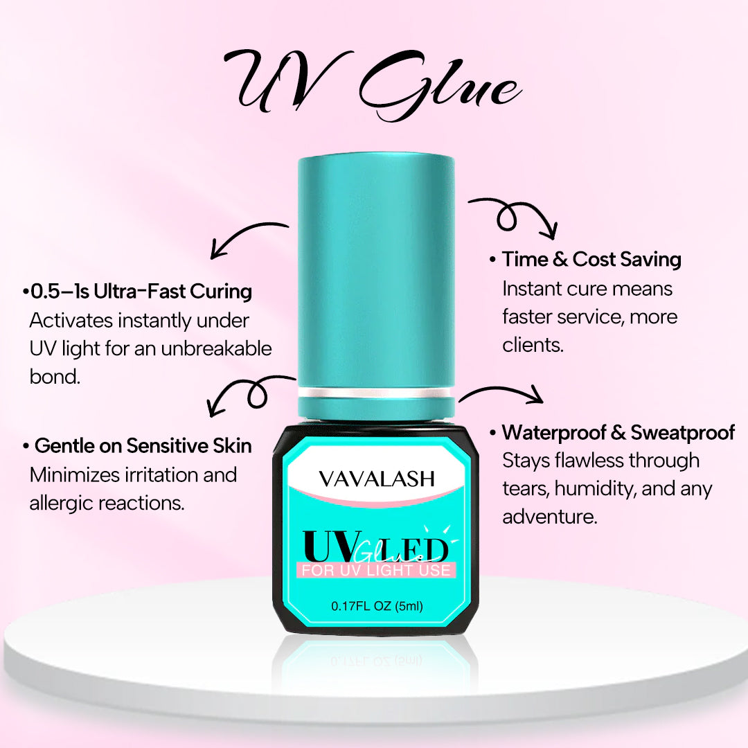 Clear Eyelash Glue For UV/LED Light 5ml 0.5-1s