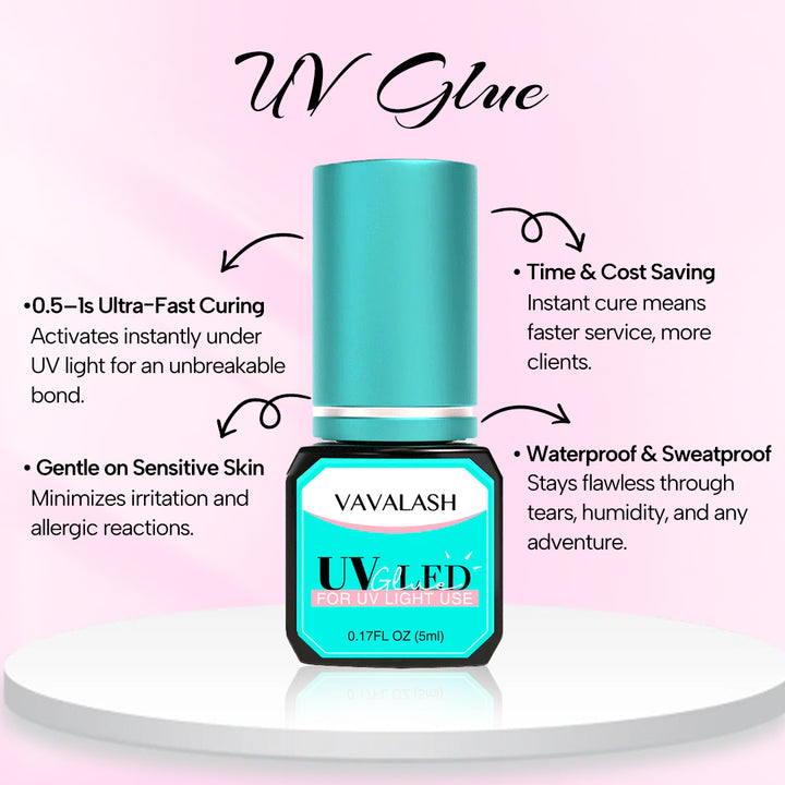 Clear Eyelash Glue For UV/LED Light 5ml 0.5-1s